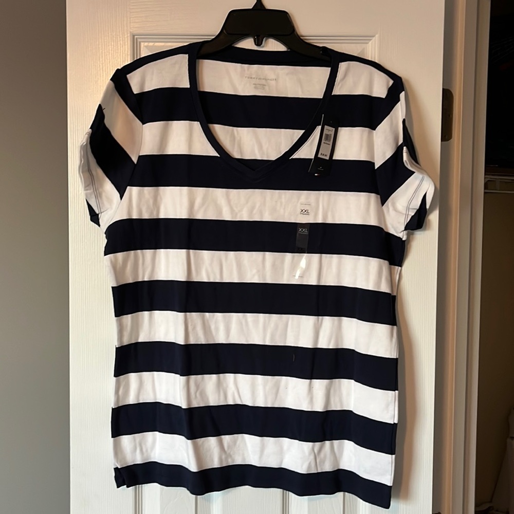 🆕Tommy Hilfiger Striped V-Neck Shirt